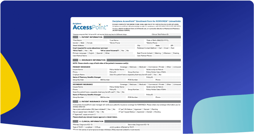 Deciphera AccessPoint enrollment form