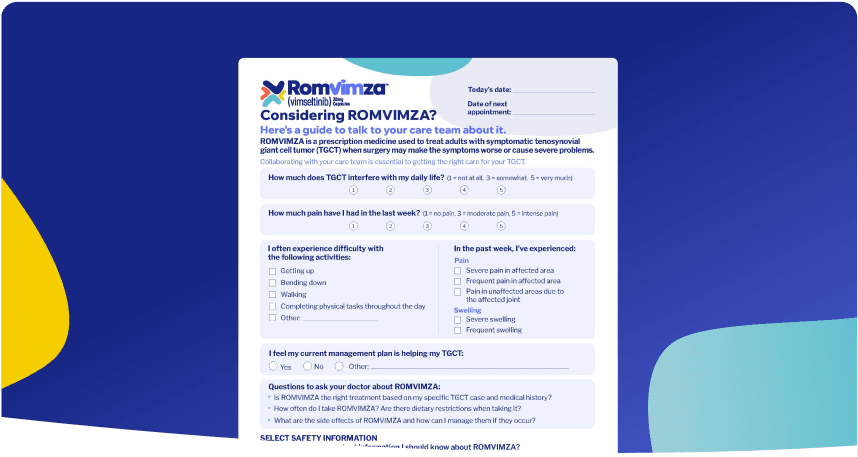 ROMVIMZA® (vimseltinib) doctor discussion guide