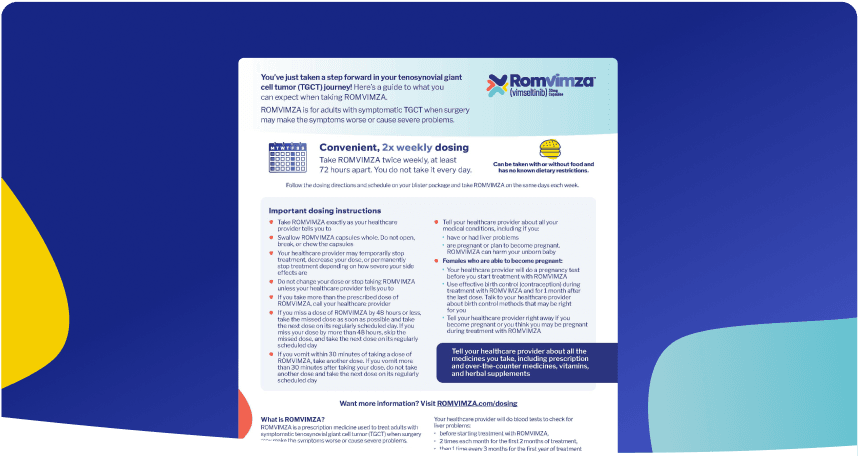 What to expect with ROMVIMZA® (vimseltinib) guide